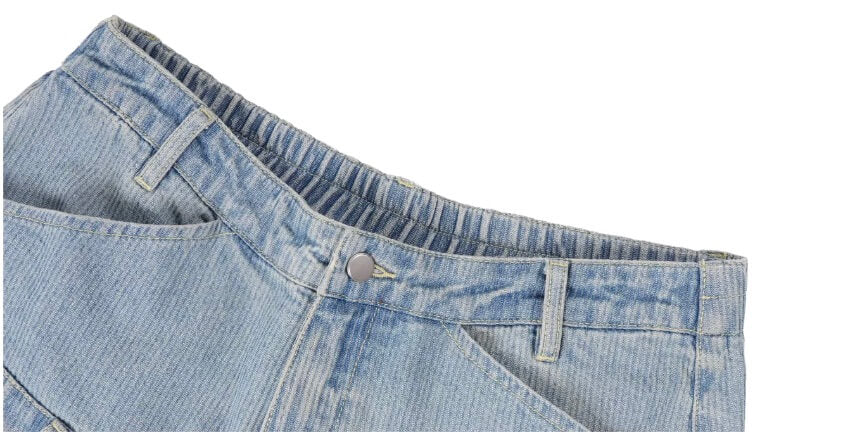 1807 Double Waist Deconstructed Washed Corduroy Jeans