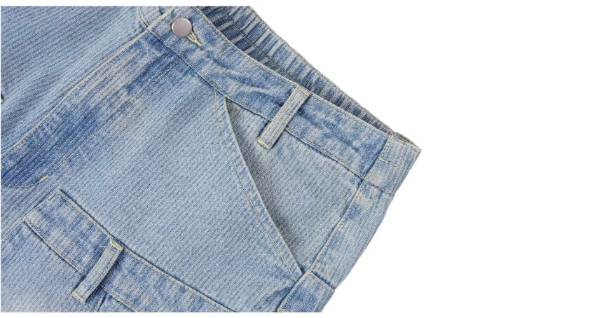 1807 Double Waist Deconstructed Washed Corduroy Jeans