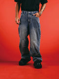 1807 Racing Structured Washed Baggy Jeans