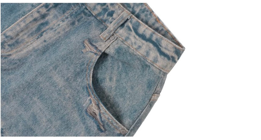 1807 Digital Denim Print Baggy Jeans