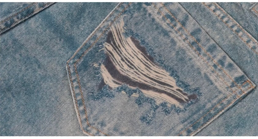 1807 Digital Denim Print Baggy Jeans