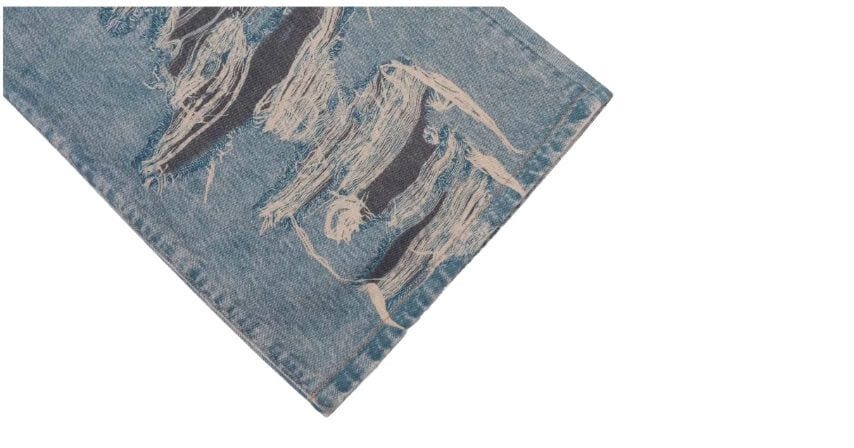 1807 Digital Denim Print Baggy Jeans