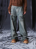 1807 Digital Denim Print Baggy Jeans