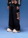 1807 Racing Graffiti Print Washed Baggy Sweatpants