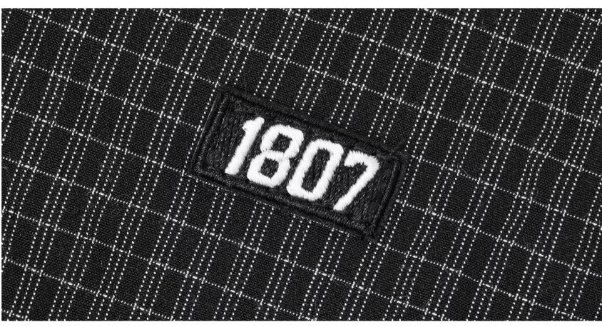 1807 Textured Plaid Wide Track Pants