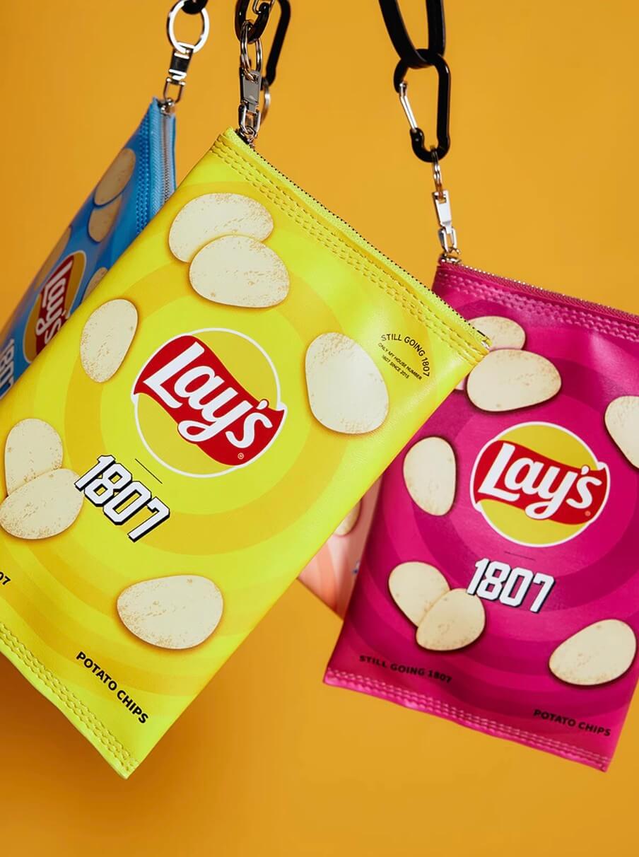 1807 × Lay’s Potato Chips Print PU Leather Small Shoulder Bag
