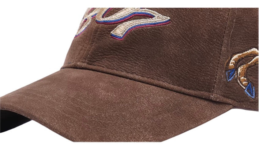 1807 Pegasus 3D Embroidered Flocked PU Leather Dad Hat