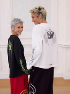 KARMANISTIC Printed Waffle Long Sleeve Tee