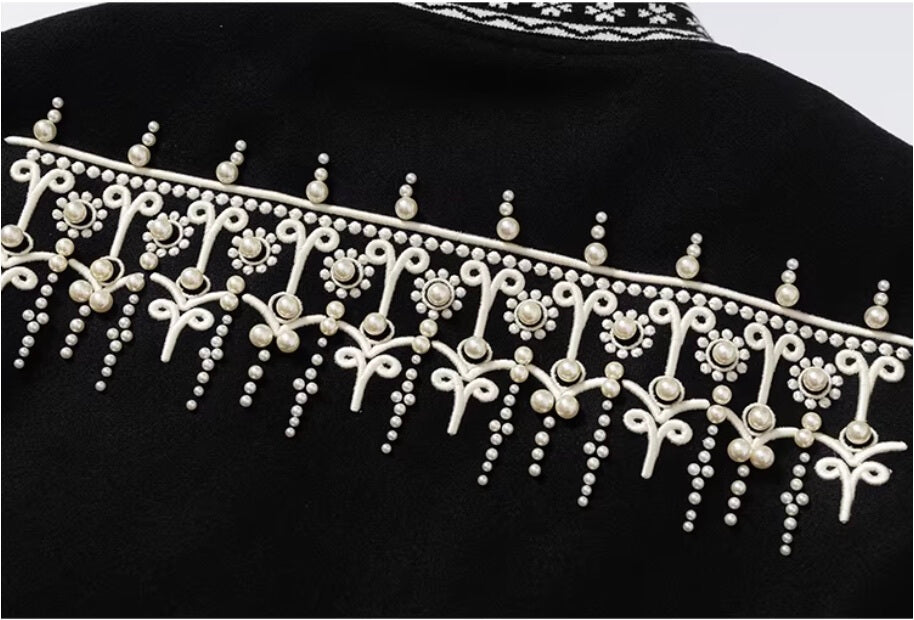YADcrew 3D Embroidered Pearl Varsity Jacket
