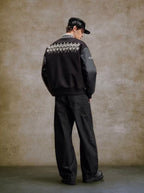 YADcrew 3D Embroidered Pearl Varsity Jacket