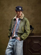 YADcrew Digital Print Reversible MA-1 Down Jacket