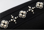 YADcrew Pearl Studded Metal Button Varsity Jacket