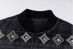 YADcrew Pearl Studded Ethnic Varsity Jacket