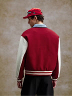 YADcrew Pearl Studded Digital Denim Varsity Jacket
