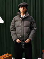 YADcrew Decorative Snap Button Puffer Jacket