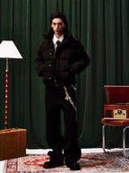 YADcrew Decorative Snap Button Puffer Jacket