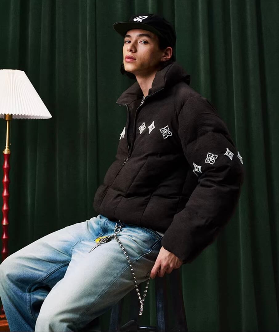 YADcrew Pearl Beaded Puffer Jacket