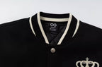 YADcrew x BIPOLAR Embroidered Pearl Beaded Varsity Jacket