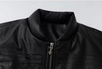 YADcrew Embossed PU Leather Down Jacket