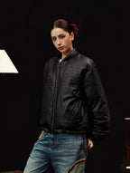 YADcrew Embossed PU Leather Down Jacket