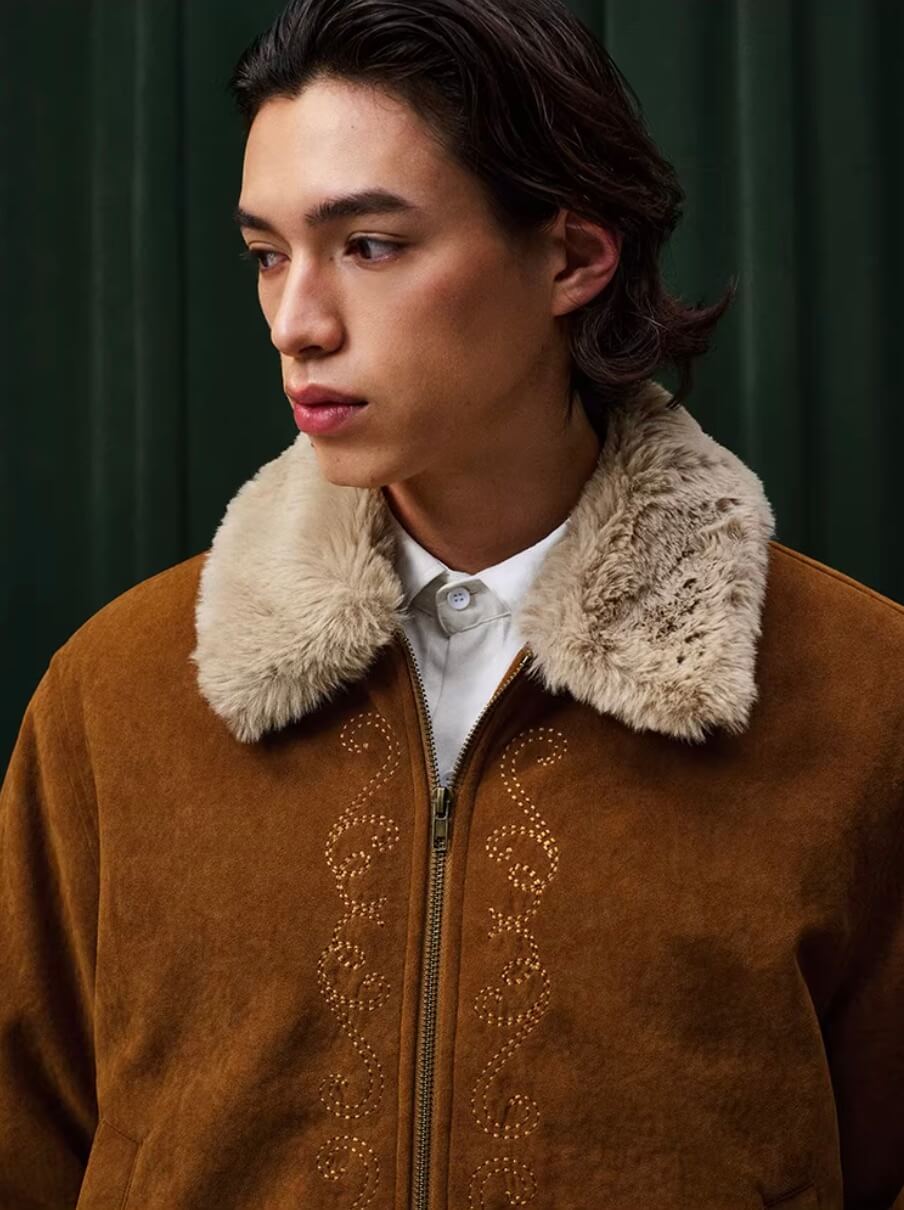 YADcrew Fur Collar Fleece Lined Bomber Jacket