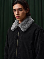 YADcrew Fur Collar Fleece Lined Bomber Jacket