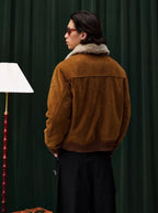 YADcrew Fur Collar Fleece Lined Bomber Jacket