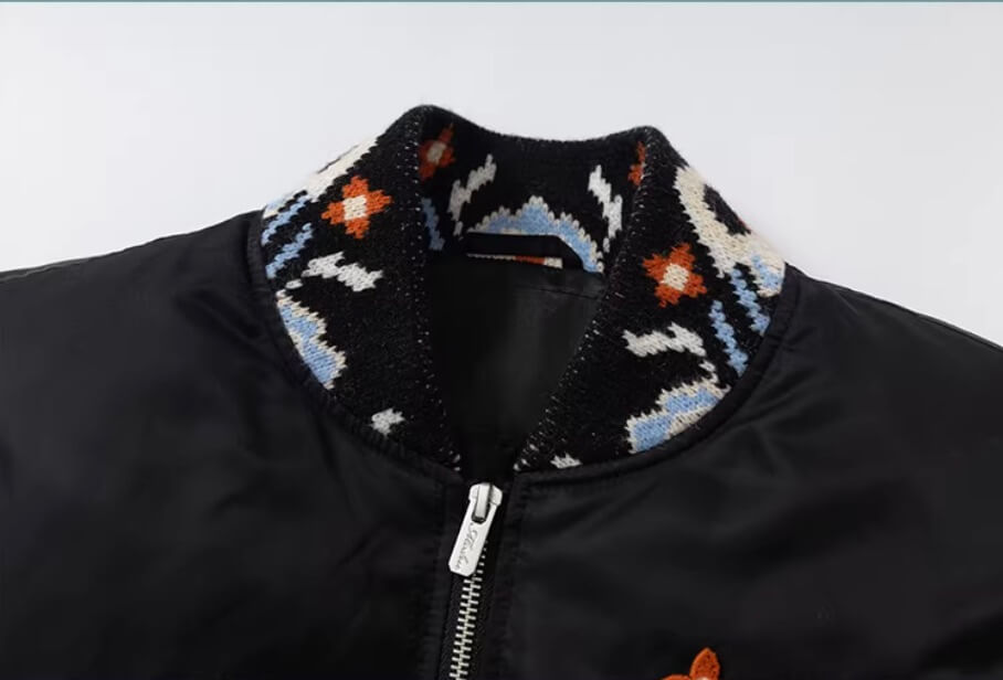 YADcrew x MEDM Ethnic Ribbed MA-1 Bomber Jacket
