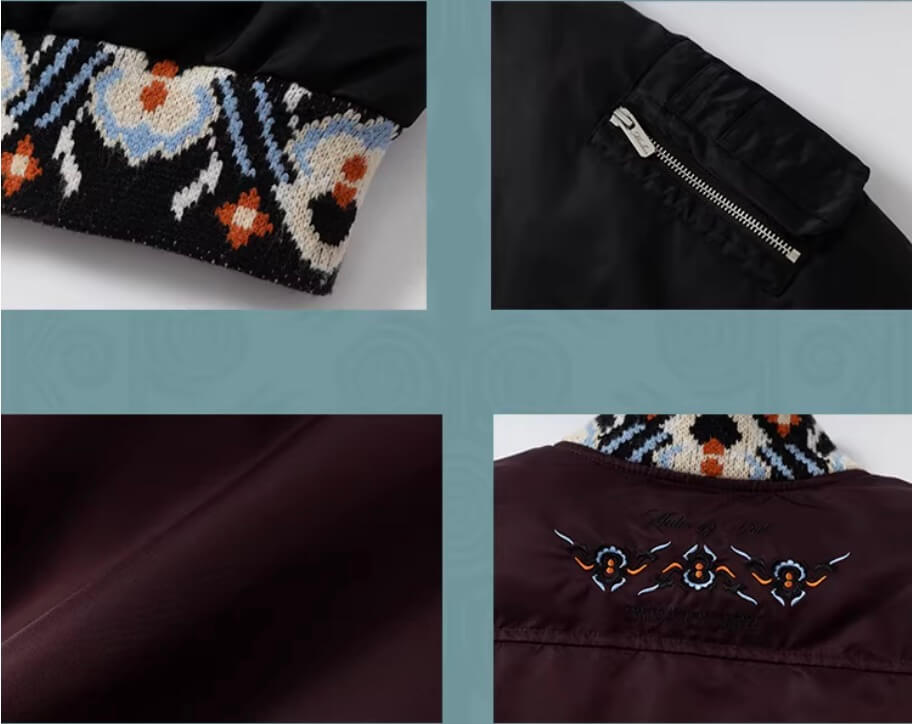 YADcrew x MEDM Ethnic Ribbed MA-1 Bomber Jacket