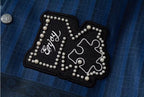 YADcrew x MEDM Patchwork Ethnic Pattern Varsity Jacket