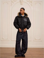 YADcrew Faux Fur Hood N-2B Bomber Jacket