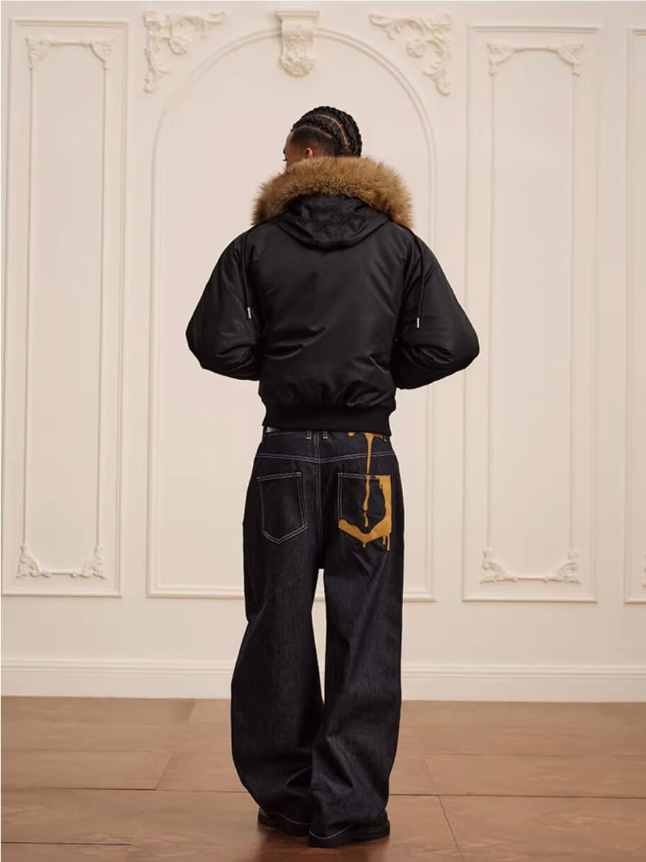 YADcrew Faux Fur Hood N-2B Bomber Jacket