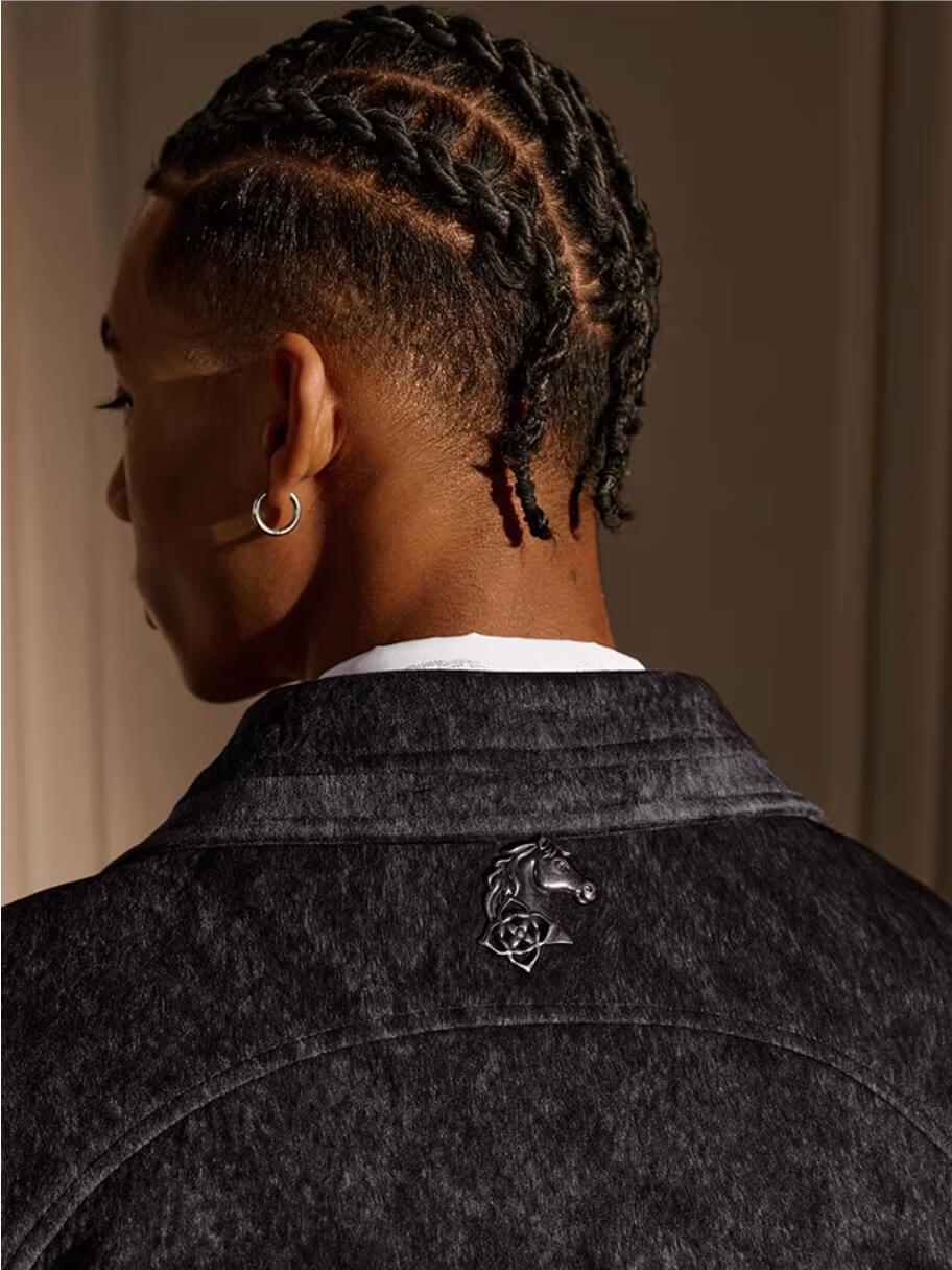 YADcrew Faux Horsehair Racing Jacket