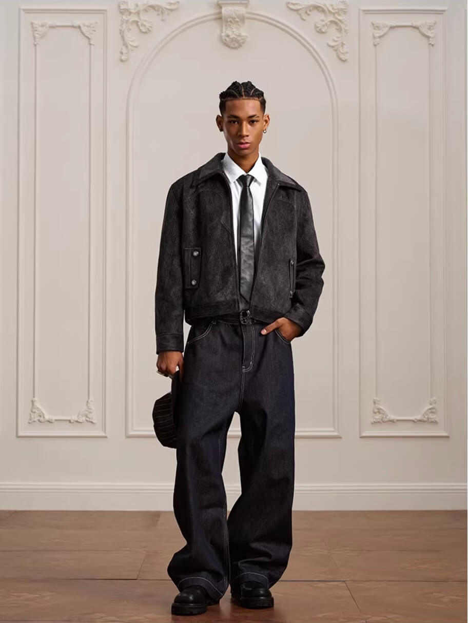 YADcrew Faux Horsehair Racing Jacket