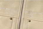 YADcrew Crackle Glitter PU Leather Hooded Jacket