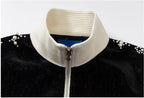 YADcrew Silver Thread Velvet Pearl Track Jacket