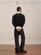YADcrew Silver Thread Velvet Pearl Track Jacket