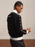 YADcrew Silver Thread Velvet Pearl Track Jacket