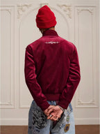 YADcrew Silver Thread Velvet Pearl Track Jacket