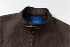YADcrew Washed PU Leather Racing Jacket