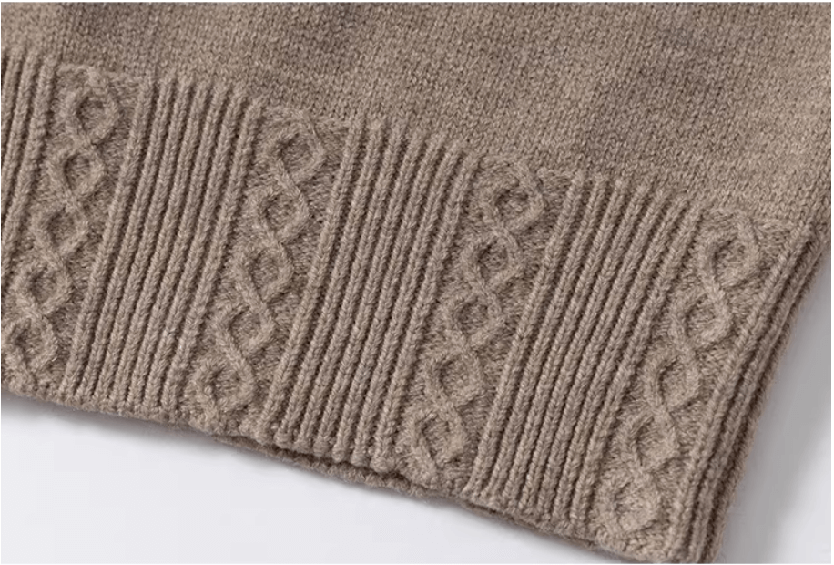 YADcrew Cable Rib V Neck Embroidered Knit Cardigan