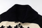 YADcrew Star Horse Angel Jacquard Knit Cowichan Cardigan