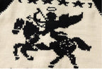 YADcrew Star Horse Angel Jacquard Knit Cowichan Cardigan