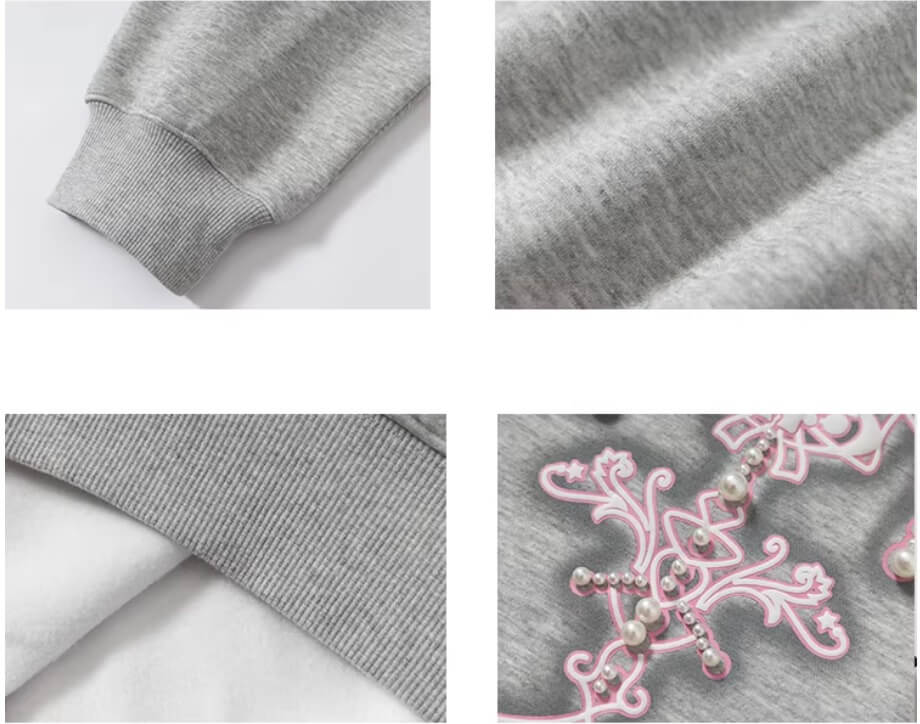 YADcrew Pearl Embellished Candlestick Hoodie