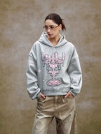 YADcrew Pearl Embellished Candlestick Hoodie