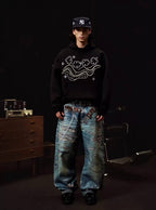 YADcrew x BIPOLAR Puzzle Pearl Embroidered Hoodie