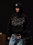 YADcrew x BIPOLAR Puzzle Pearl Embroidered Hoodie