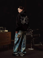 YADcrew x BIPOLAR Puzzle Pearl Embroidered Hoodie