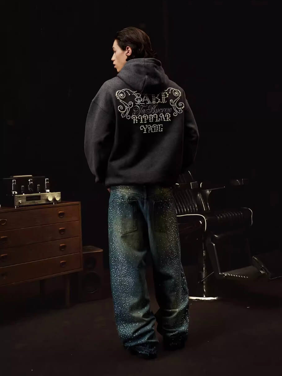 YADcrew x BIPOLAR Logo Pearl Embroidered Hoodie