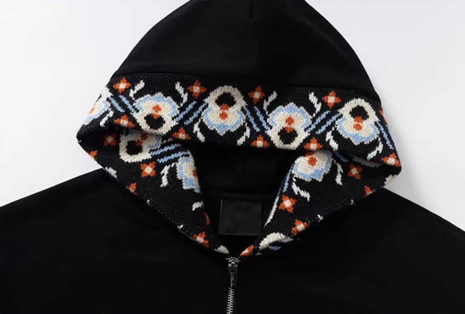 YADcrew x MEDM Ethnic Ribbed Zip Up Hoodie